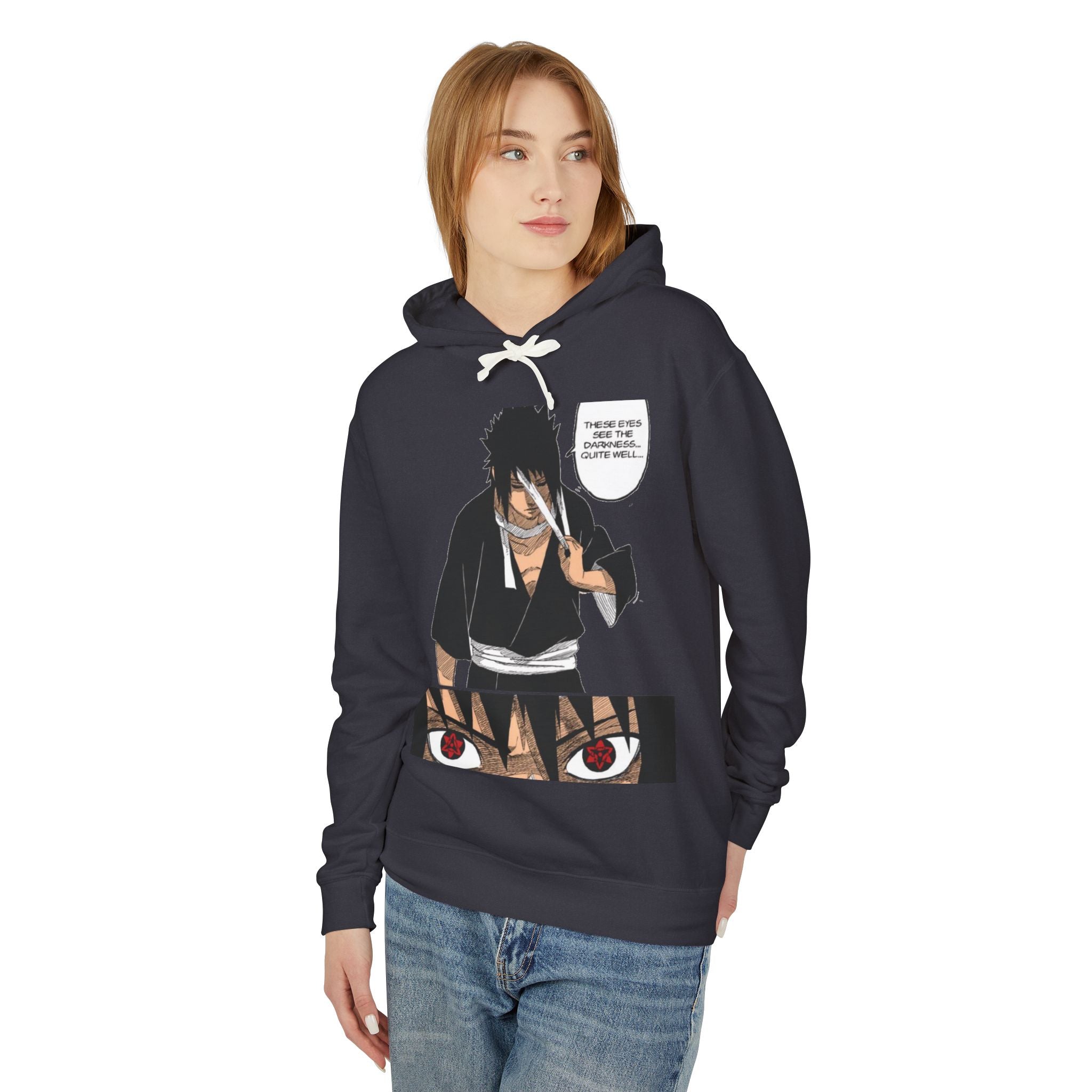 Sasuke Uchiha Anime Premium Graphic Hoodie — "See Darkness"