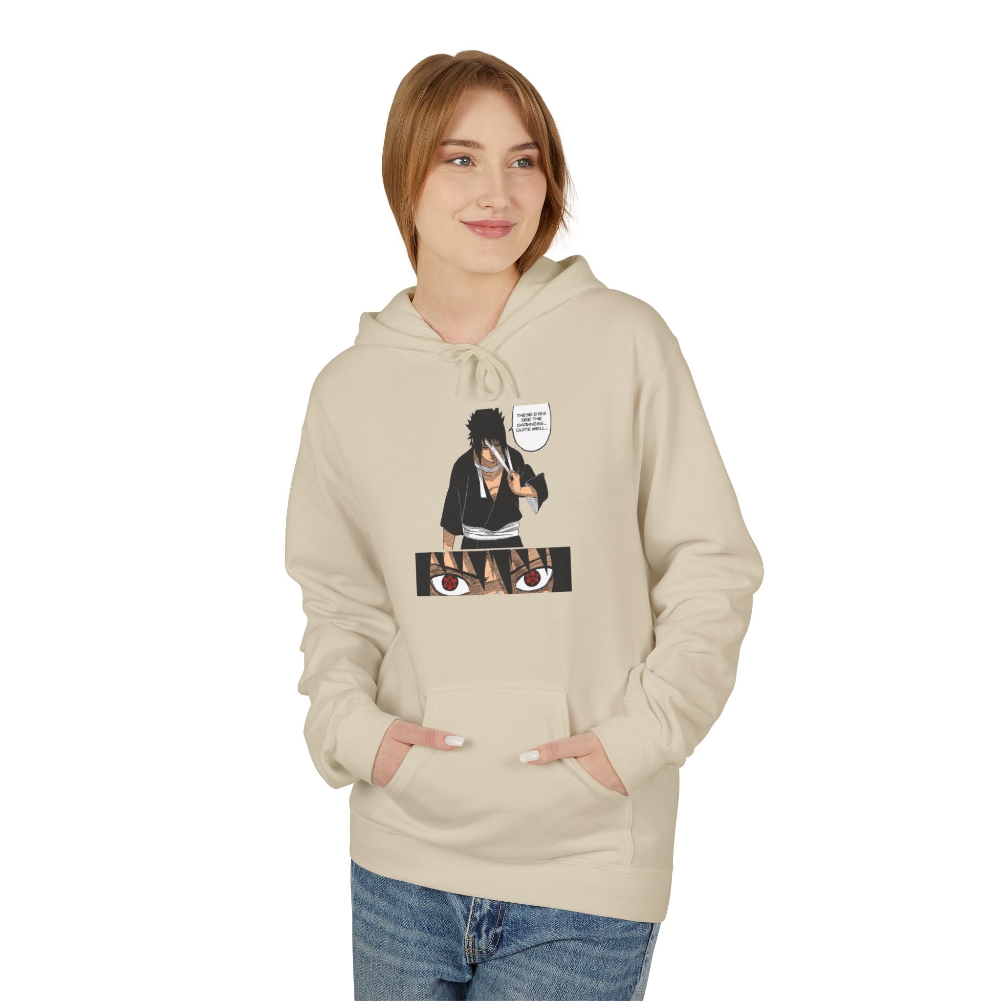 Sasuke Uchiha Anime Graphic Hoodie — "See Darkness"