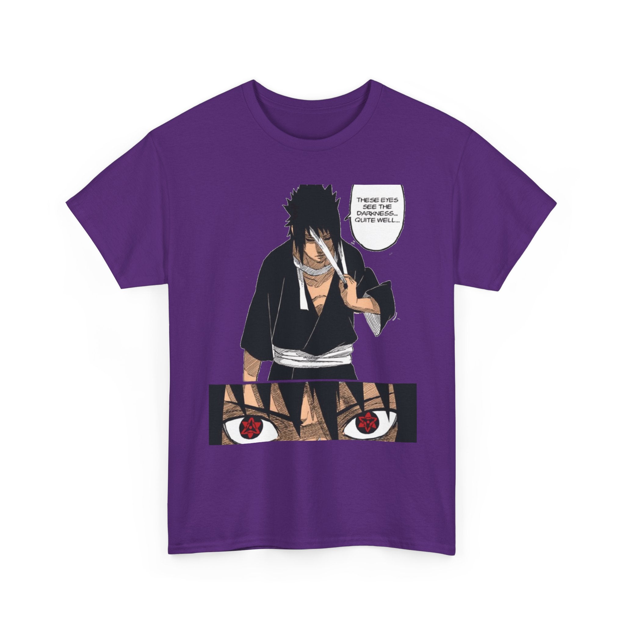 Anime Sasuke Uchiha Manga Panel Tee — "See Darkness" Graphic T-Shirt