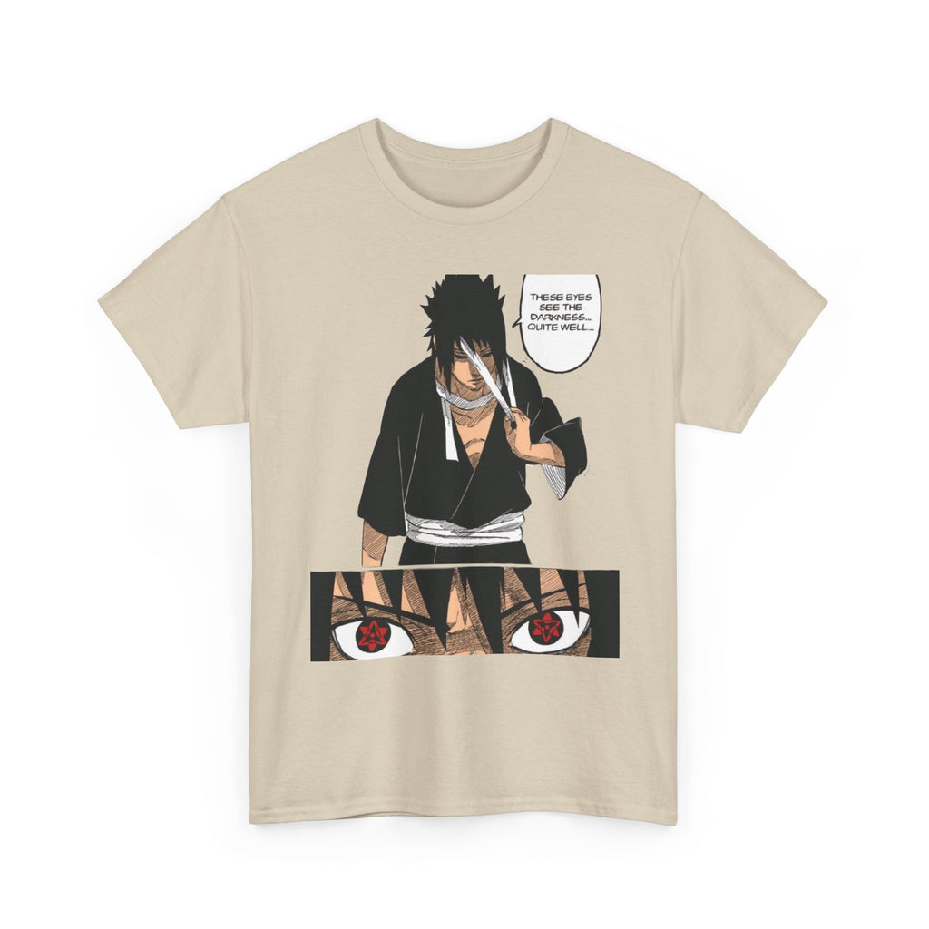 Anime Sasuke Uchiha Manga Panel Tee — "See Darkness" Graphic T-Shirt
