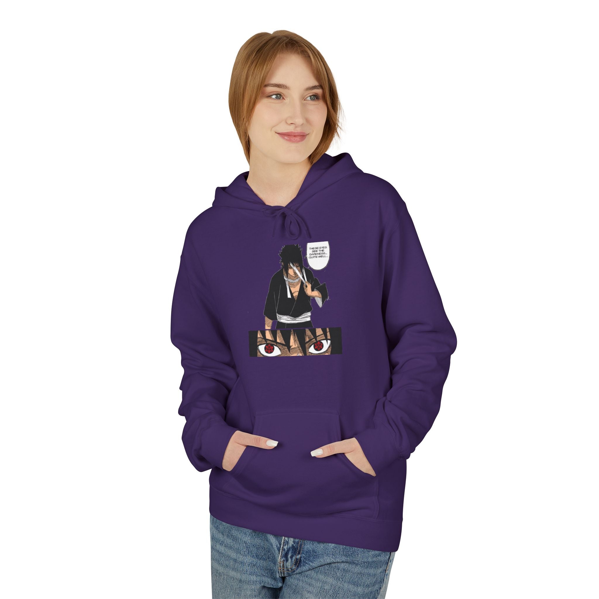 Sasuke Uchiha Anime Graphic Hoodie — "See Darkness"