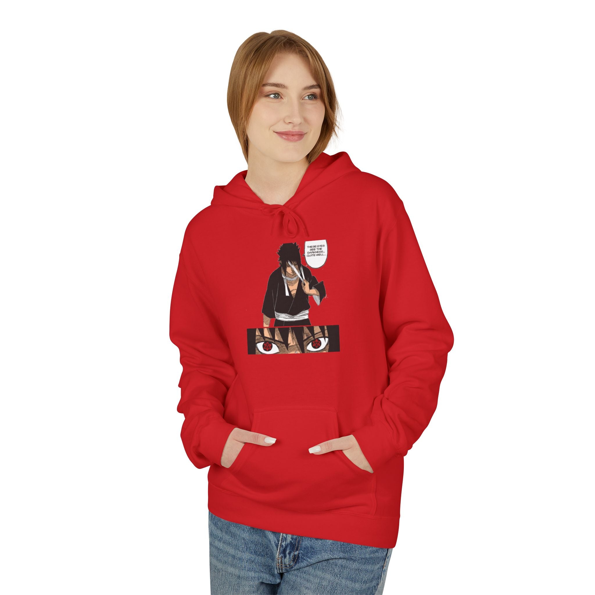 Sasuke Uchiha Anime Graphic Hoodie — "See Darkness"