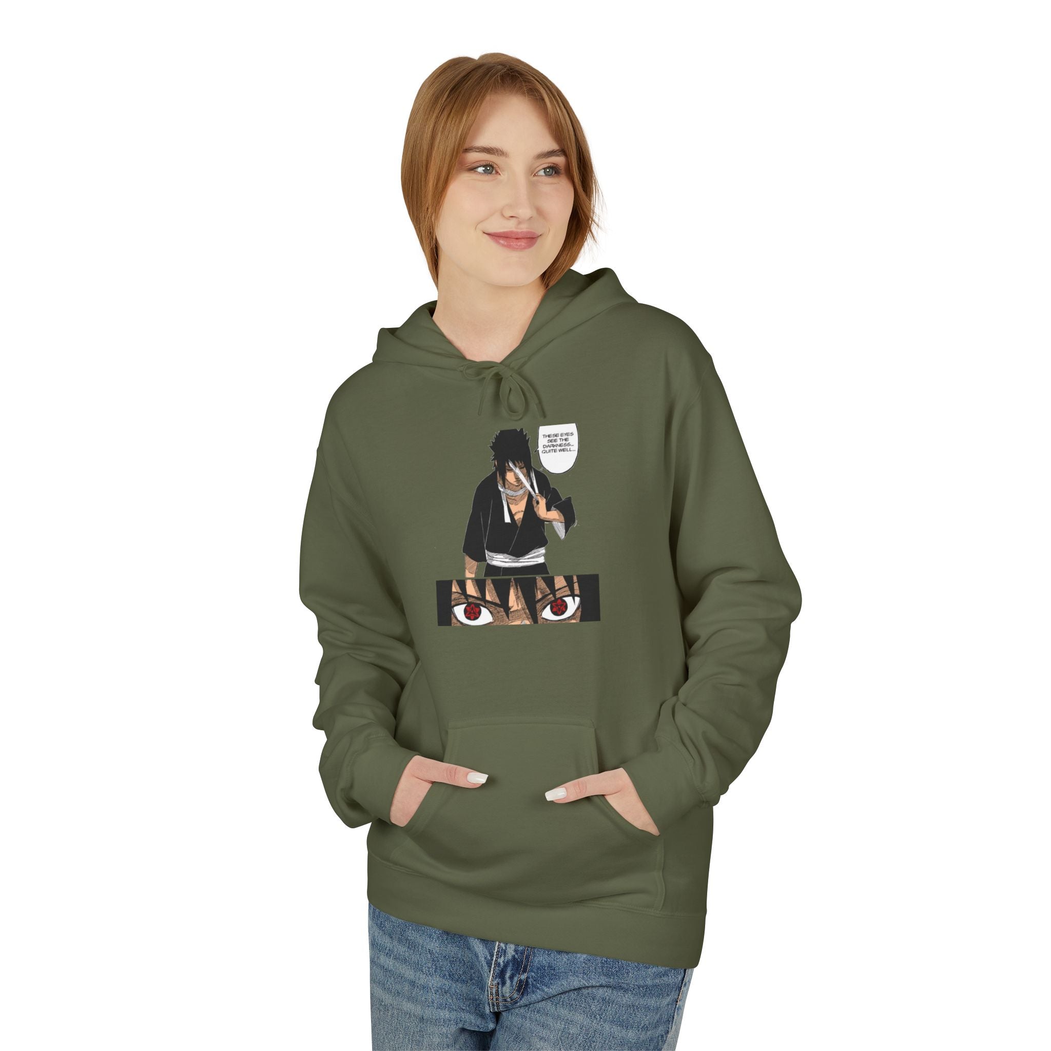 Sasuke Uchiha Anime Graphic Hoodie — "See Darkness"