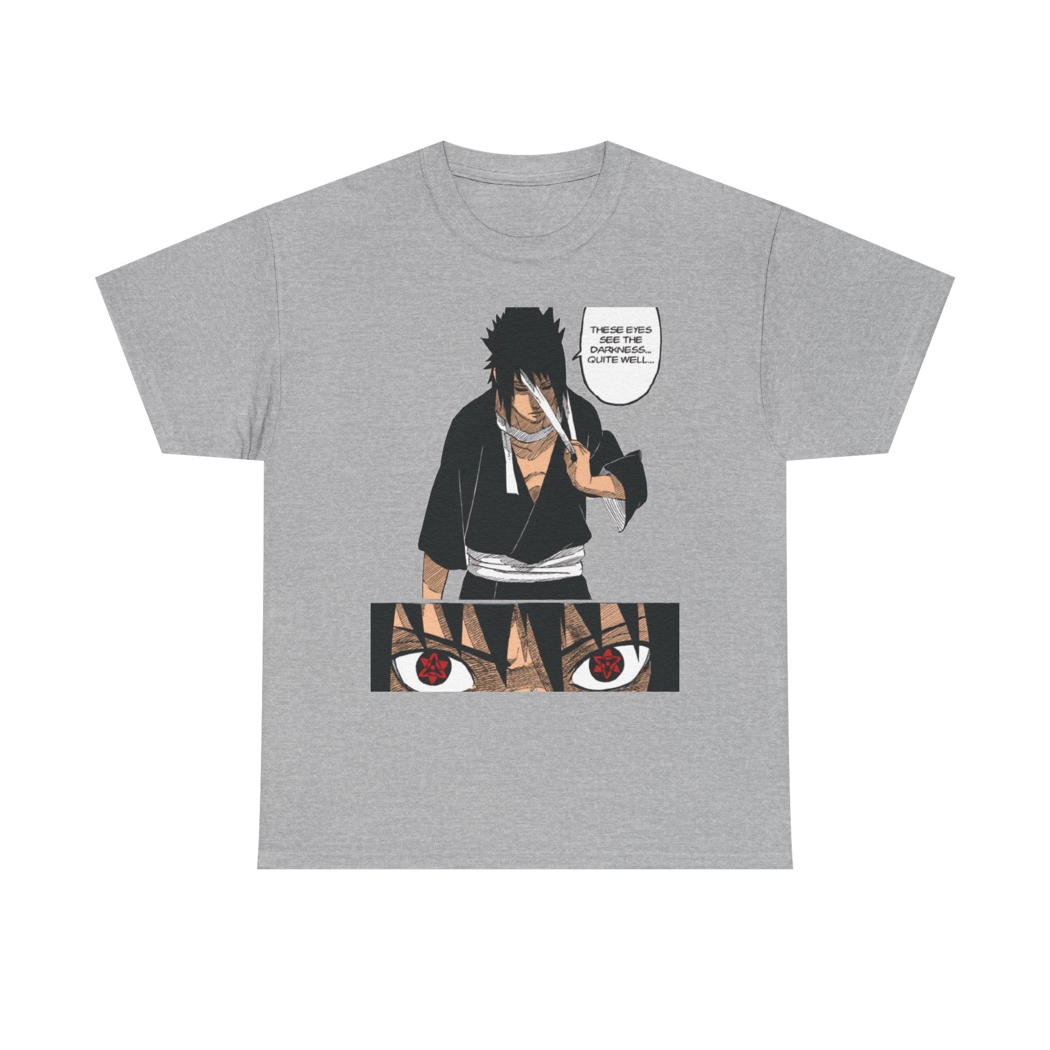 Anime Sasuke Uchiha Manga Panel Tee — "See Darkness" Graphic T-Shirt