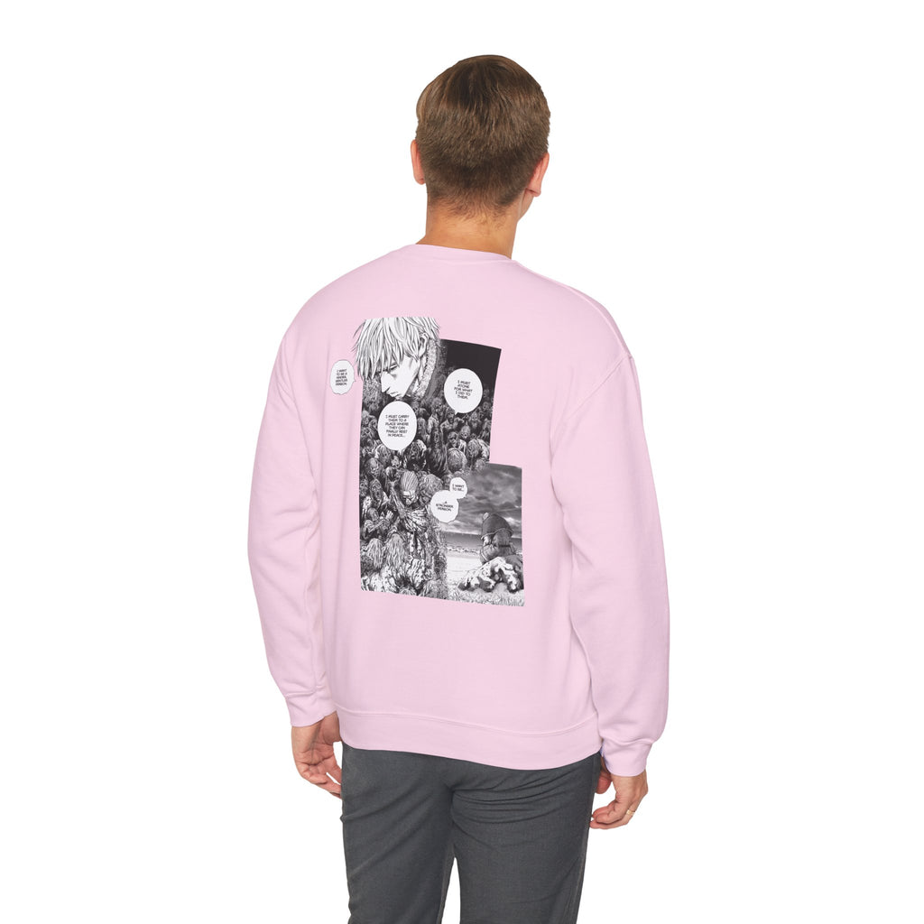 Vinland Saga Crewneck Sweatshirt — "I Have No Enemies" Graphic