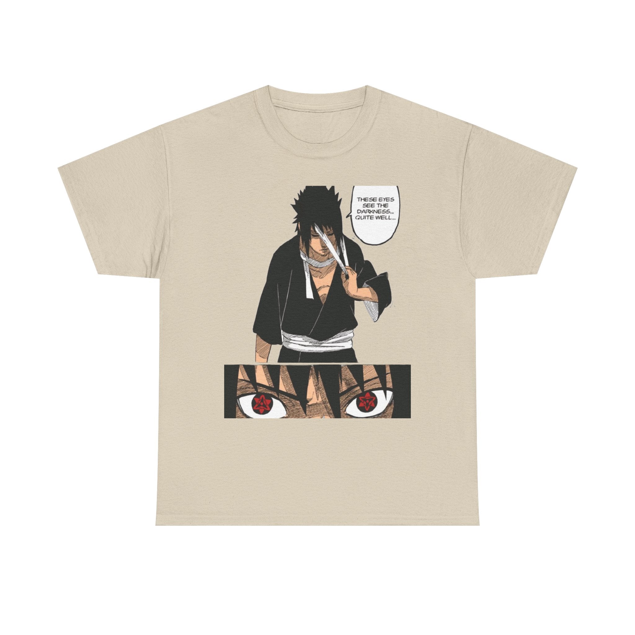 Anime Sasuke Uchiha Manga Panel Tee — "See Darkness" Graphic T-Shirt