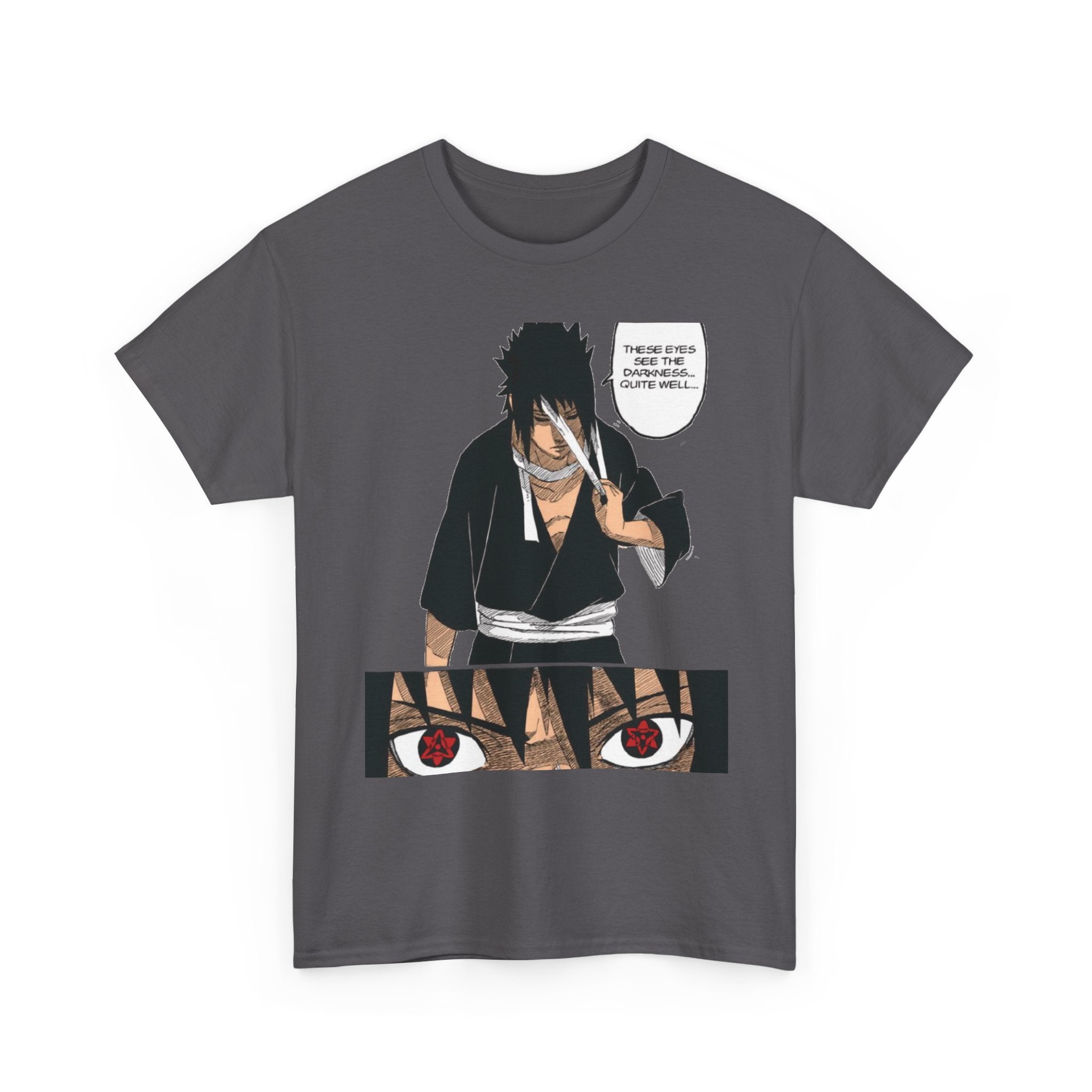 Anime Sasuke Uchiha Manga Panel Tee — "See Darkness" Graphic T-Shirt