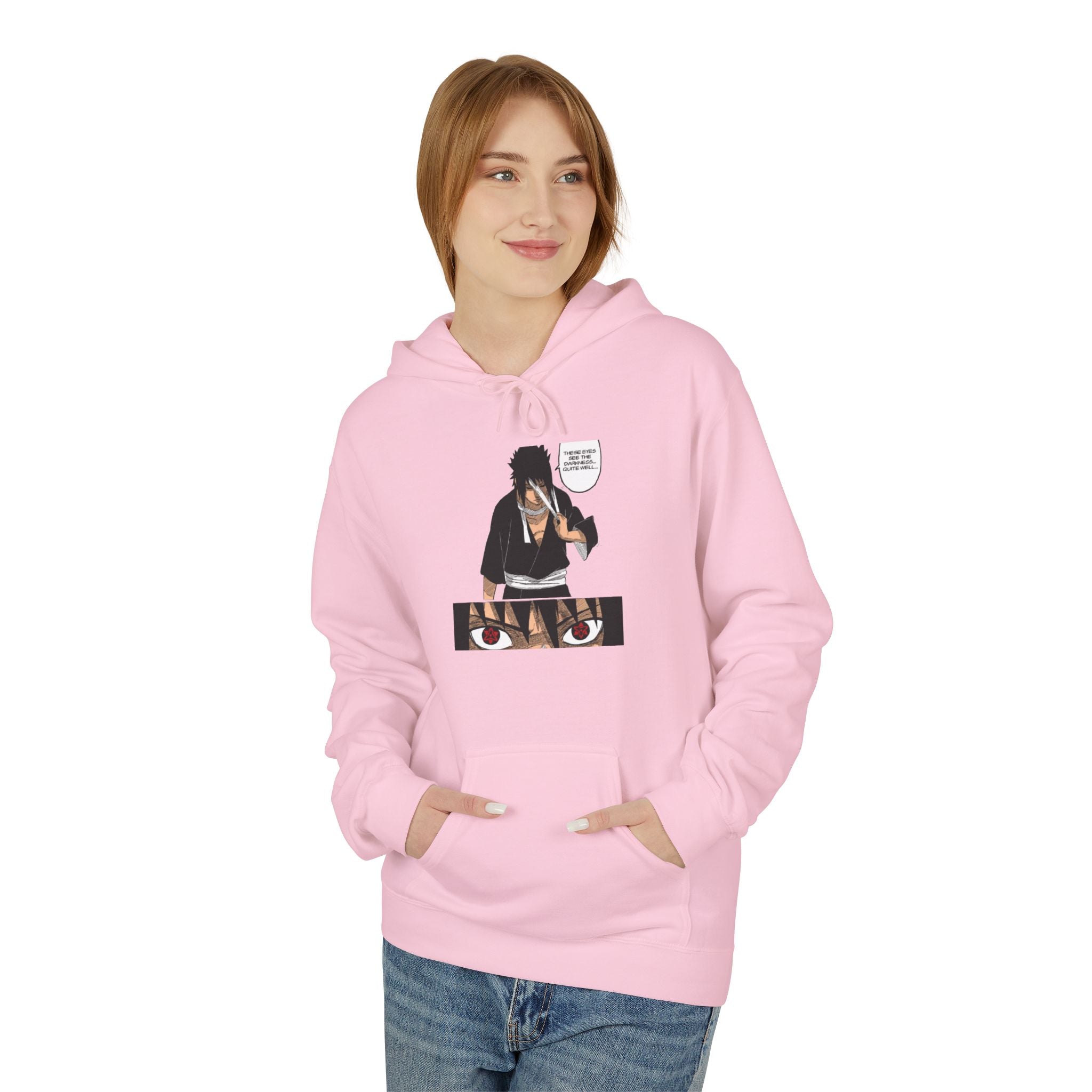 Sasuke Uchiha Anime Graphic Hoodie — "See Darkness"