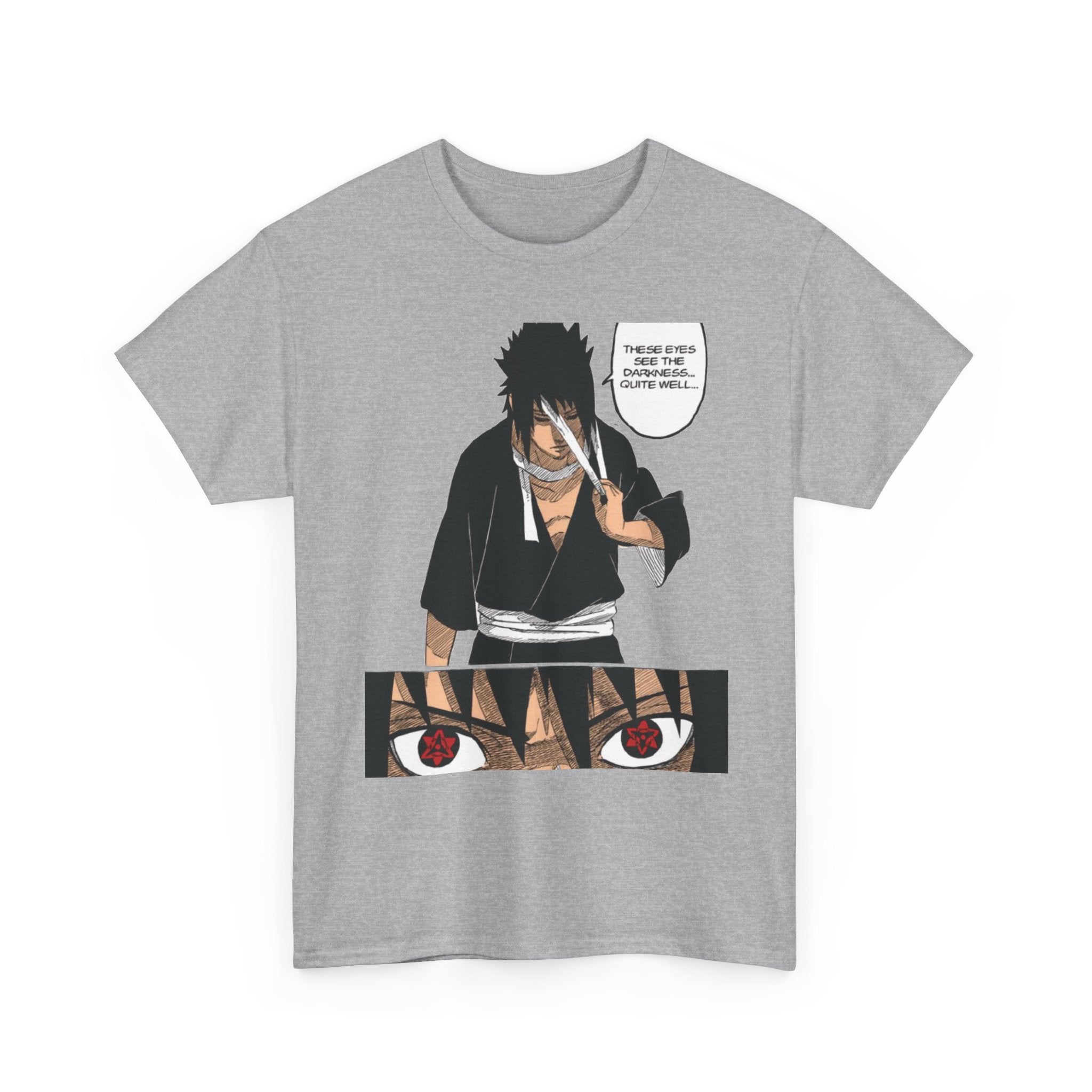 Anime Sasuke Uchiha Manga Panel Tee — "See Darkness" Graphic T-Shirt