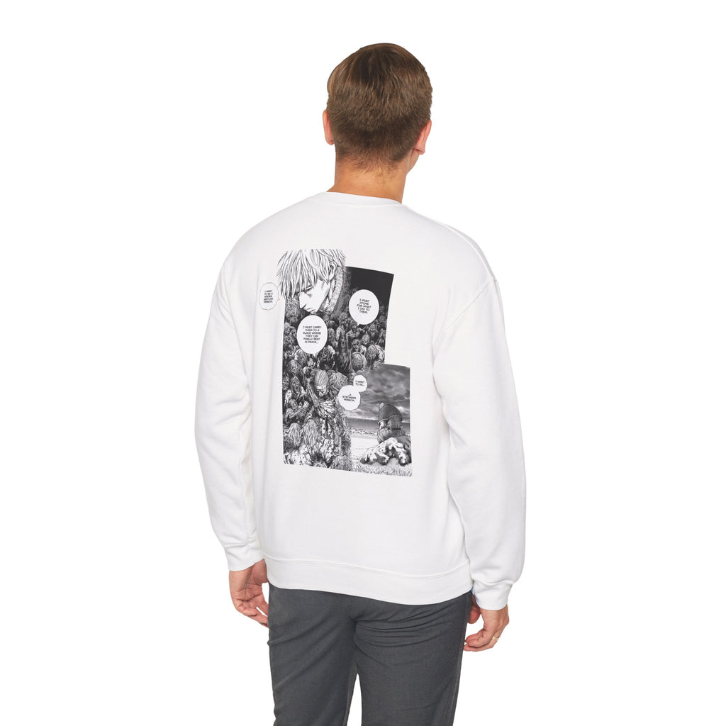 Vinland Saga Crewneck Sweatshirt — "I Have No Enemies" Graphic