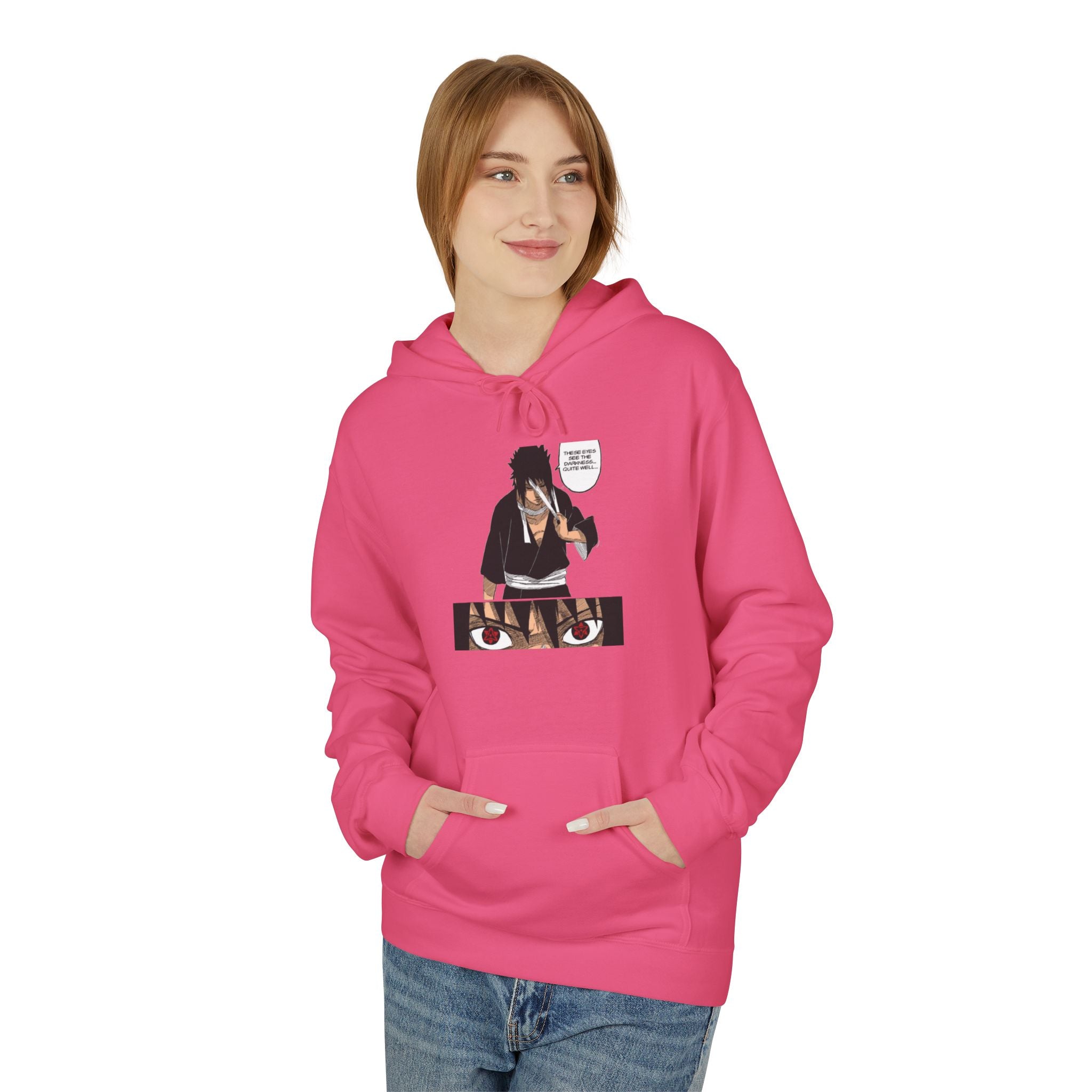 Sasuke Uchiha Anime Graphic Hoodie — "See Darkness"