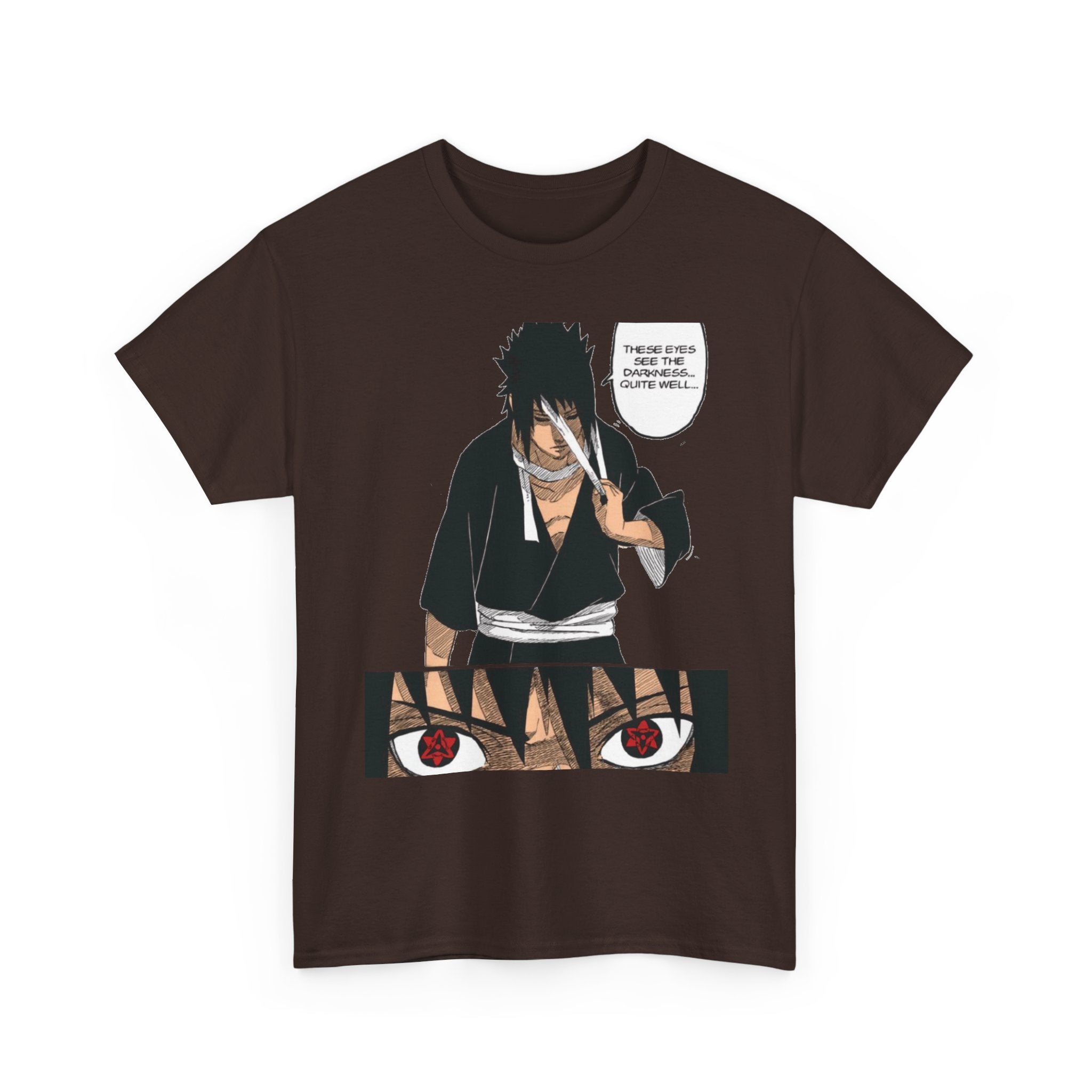 Anime Sasuke Uchiha Manga Panel Tee — "See Darkness" Graphic T-Shirt