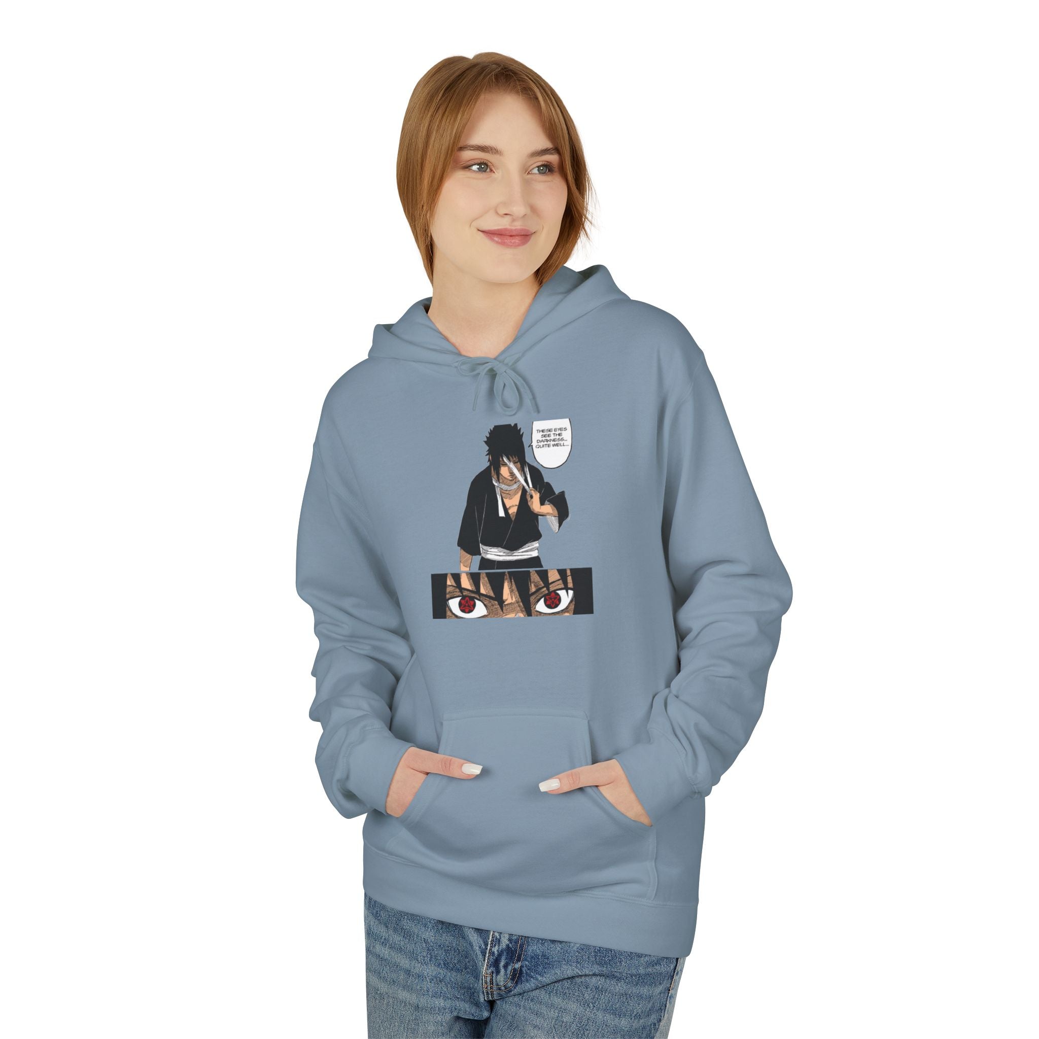 Sasuke Uchiha Anime Graphic Hoodie — "See Darkness"