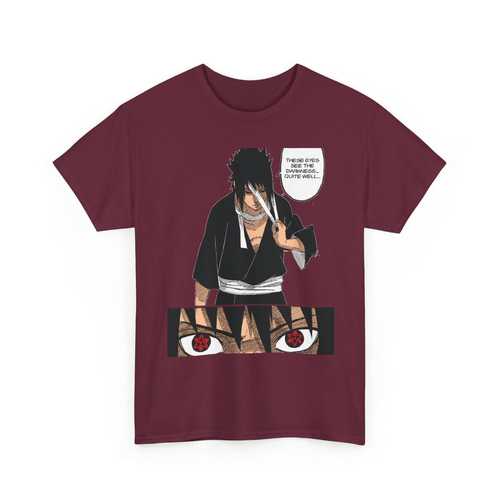 Anime Sasuke Uchiha Manga Panel Tee — "See Darkness" Graphic T-Shirt