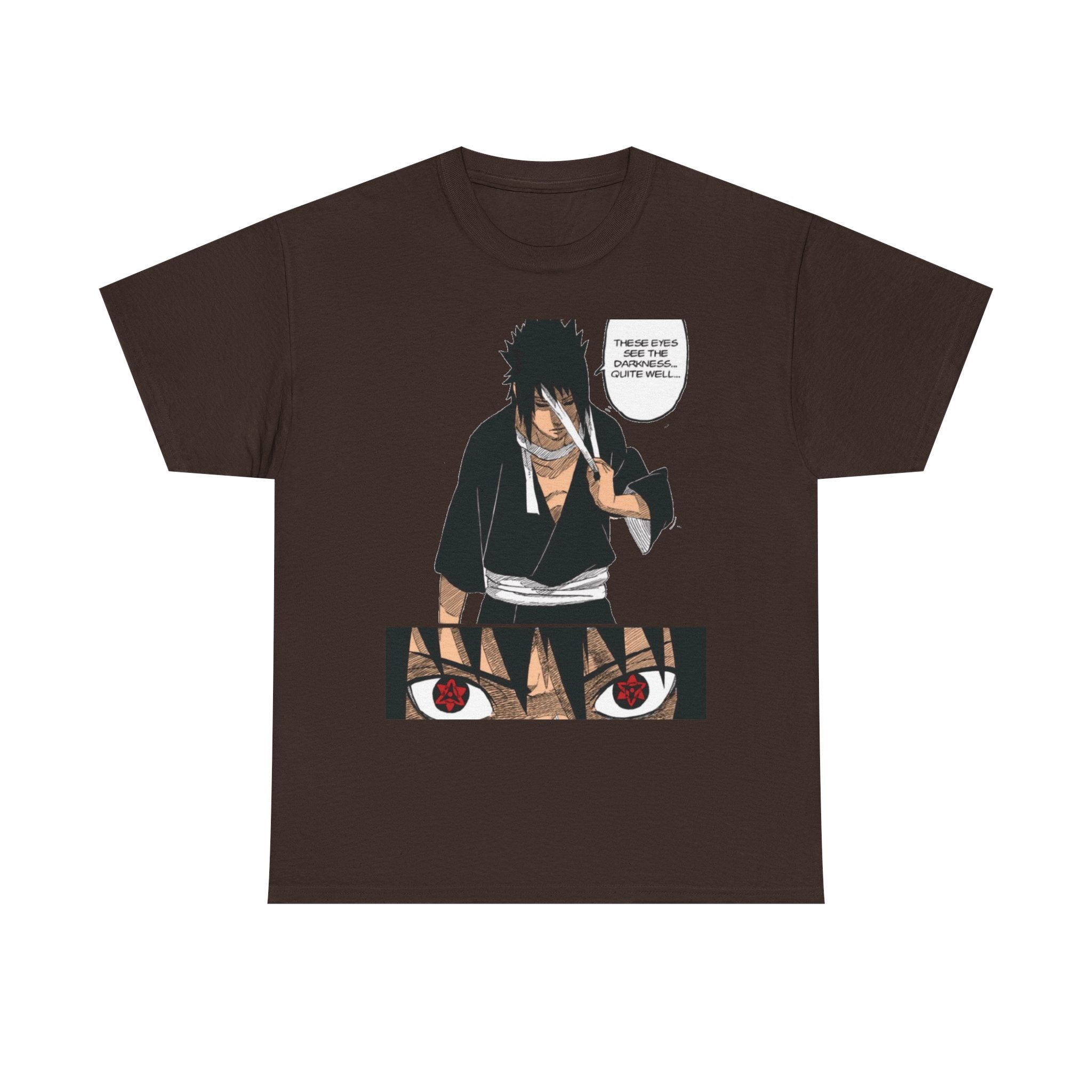 Anime Sasuke Uchiha Manga Panel Tee — "See Darkness" Graphic T-Shirt