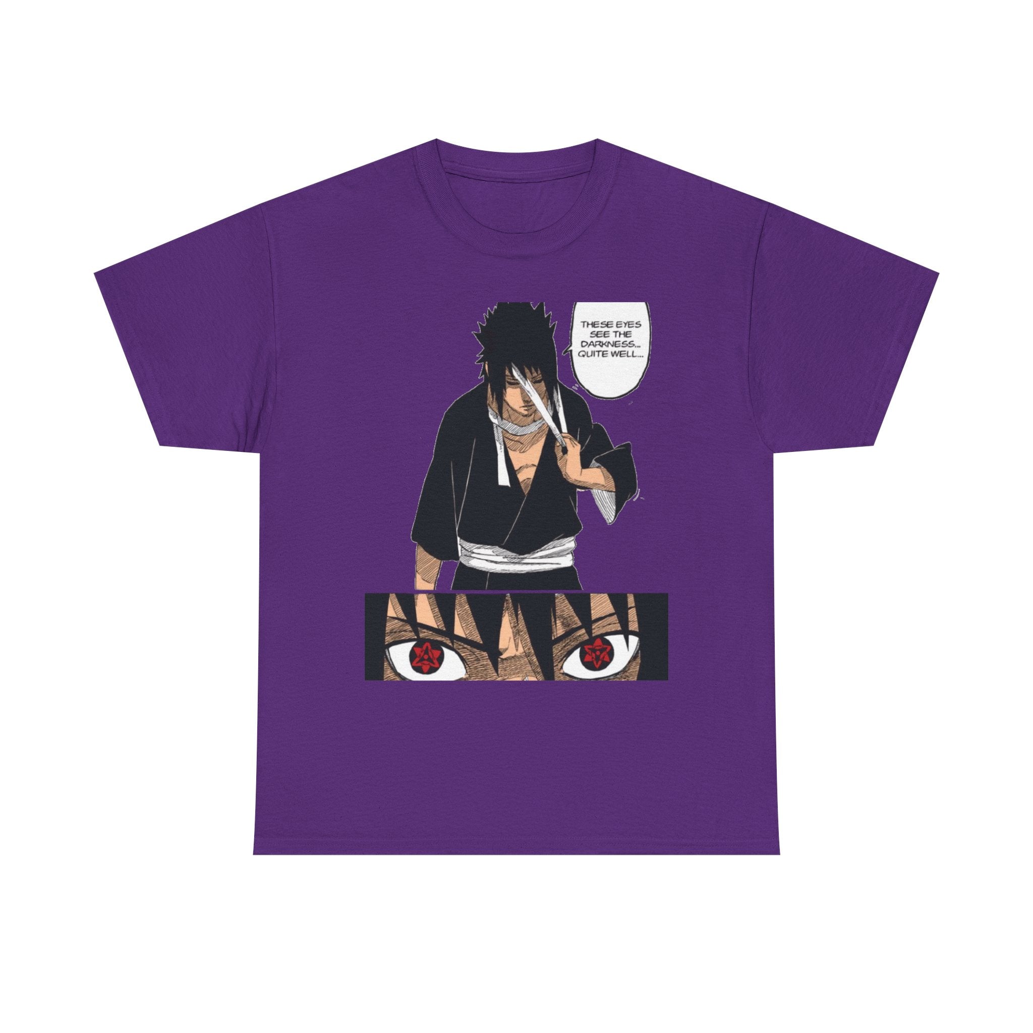 Anime Sasuke Uchiha Manga Panel Tee — "See Darkness" Graphic T-Shirt
