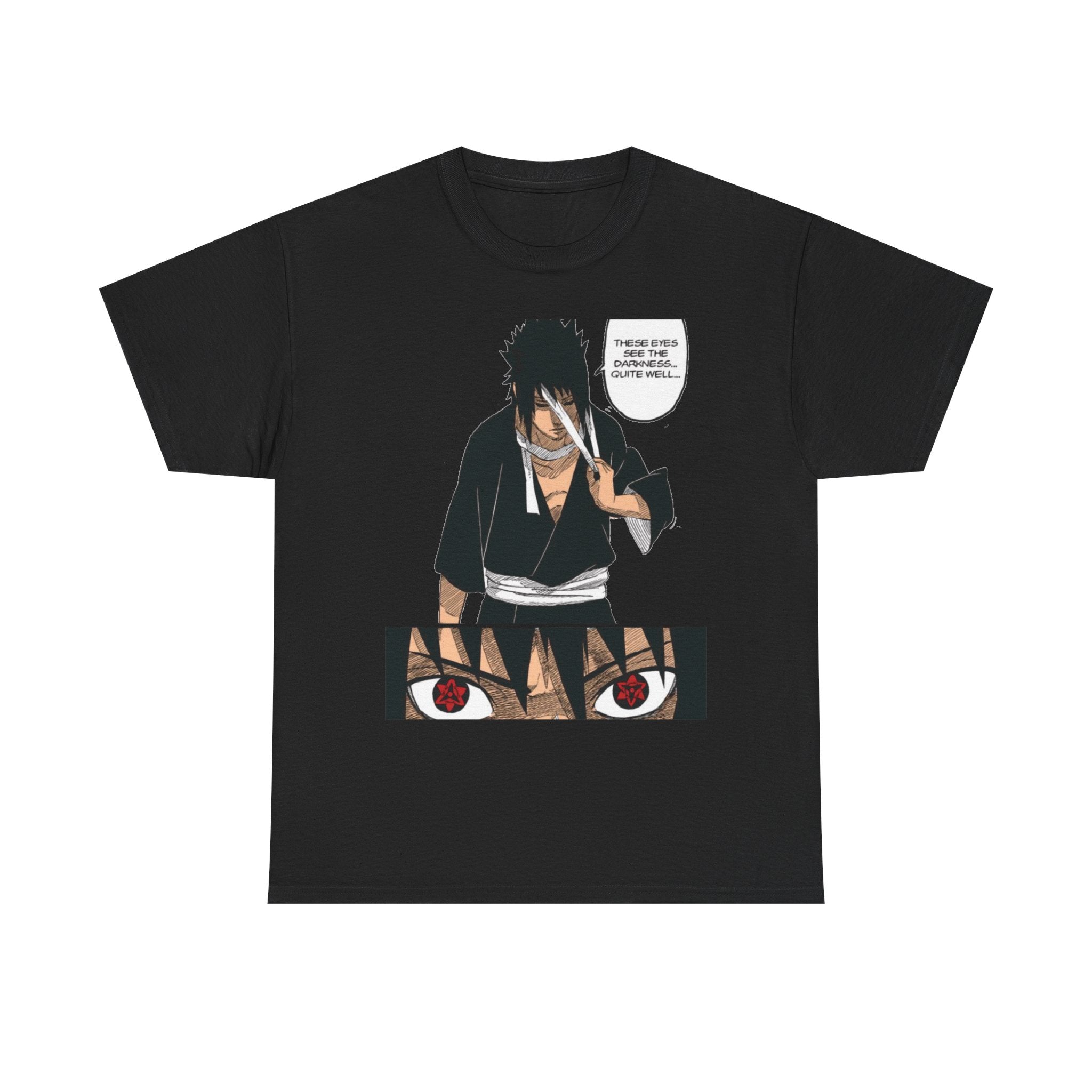 Anime Sasuke Uchiha Manga Panel Tee — "See Darkness" Graphic T-Shirt