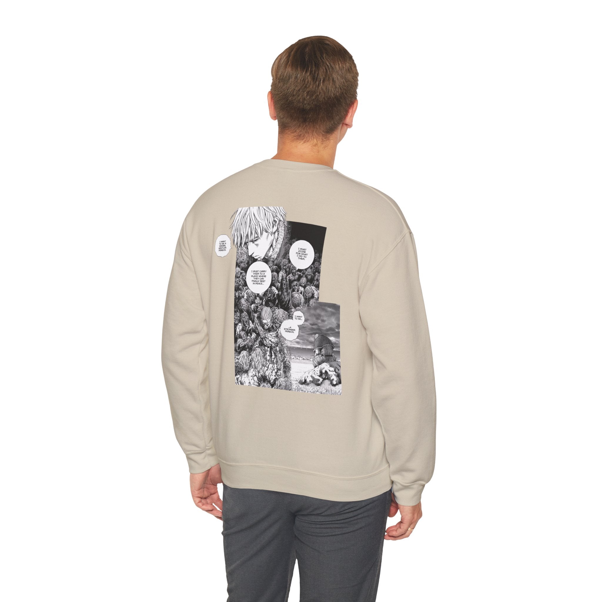Vinland Saga Crewneck Sweatshirt — "I Have No Enemies" Graphic