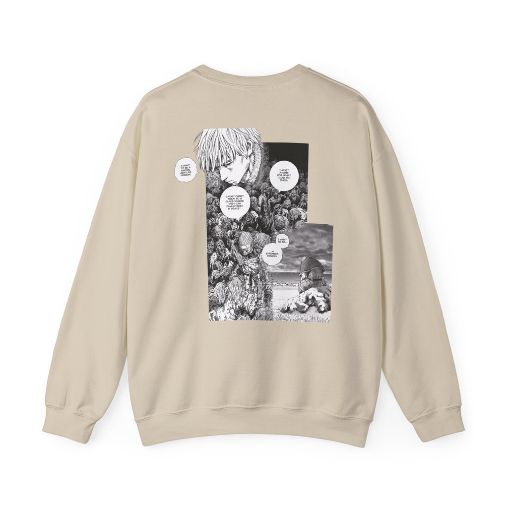 Vinland Saga Crewneck Sweatshirt — "I Have No Enemies" Graphic