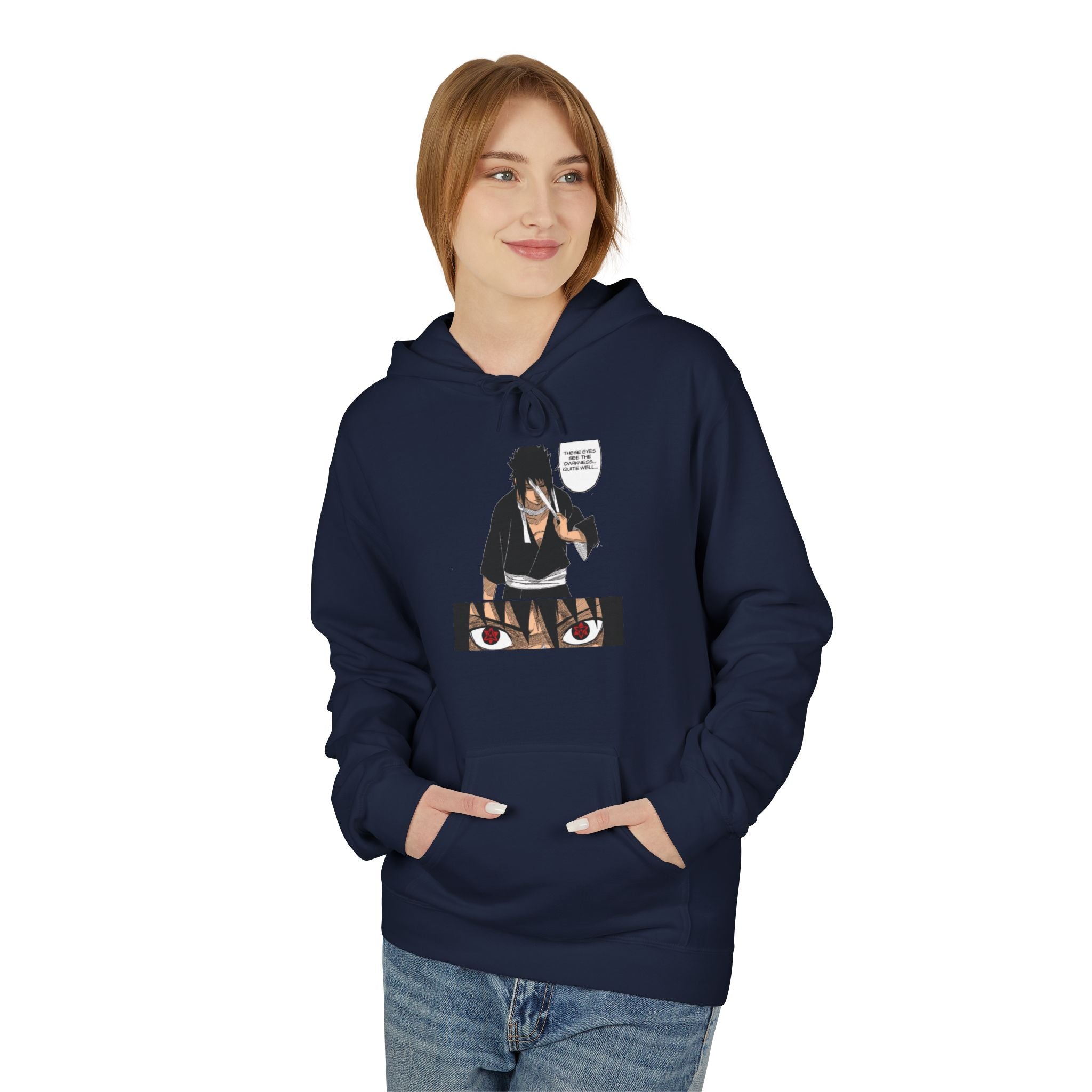 Sasuke Uchiha Anime Graphic Hoodie — "See Darkness"