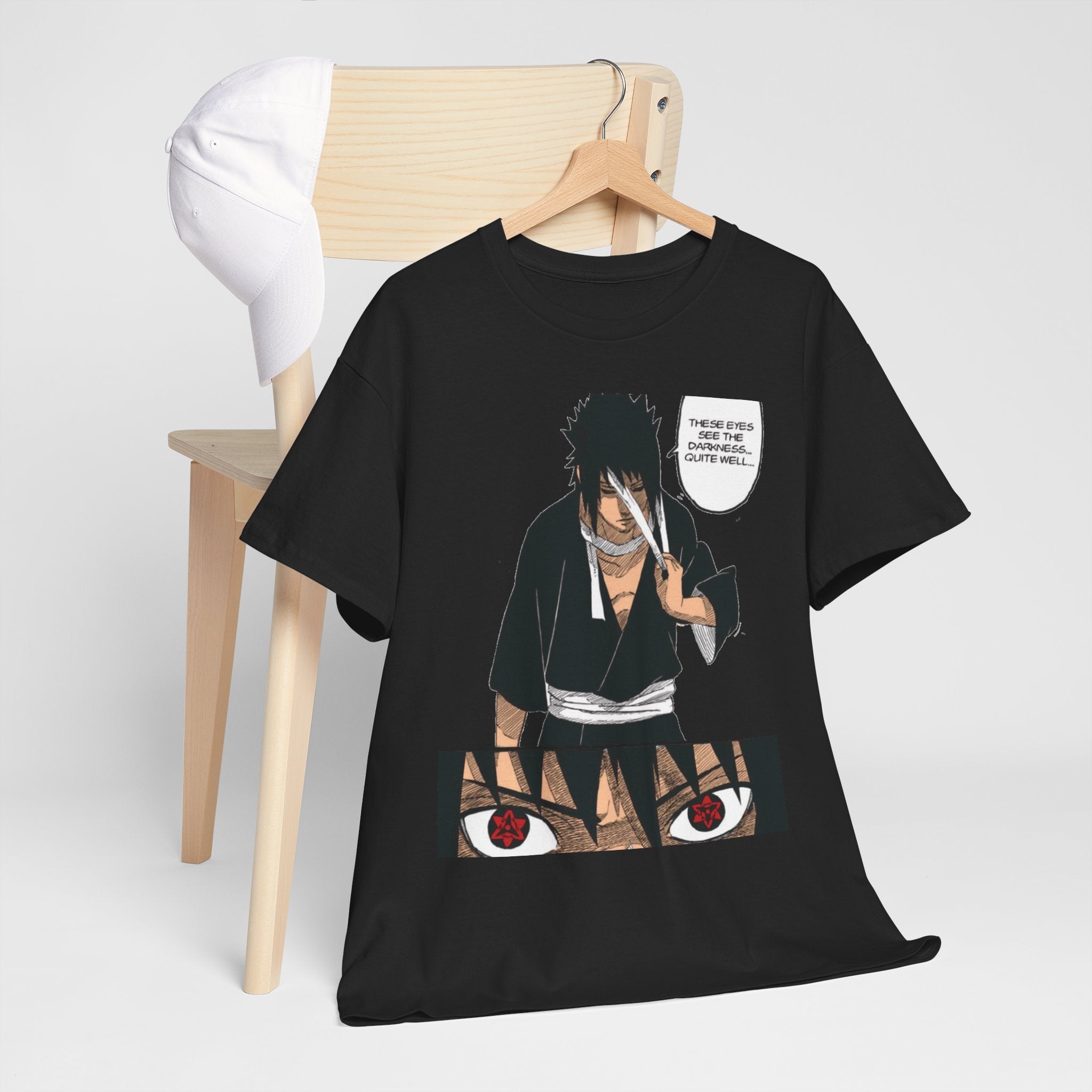 Anime Sasuke Uchiha Manga Panel Tee — "See Darkness" Graphic T-Shirt