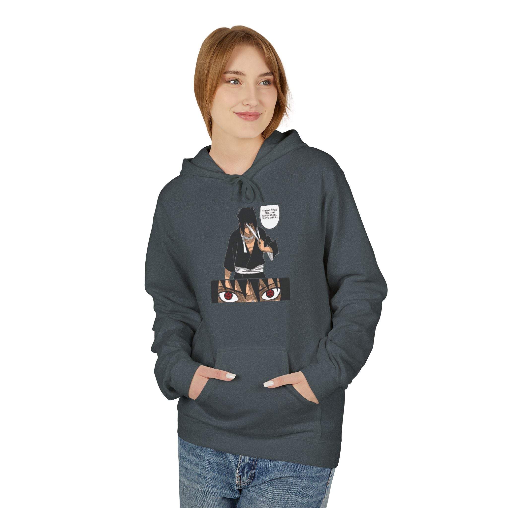 Sasuke Uchiha Anime Graphic Hoodie — "See Darkness"